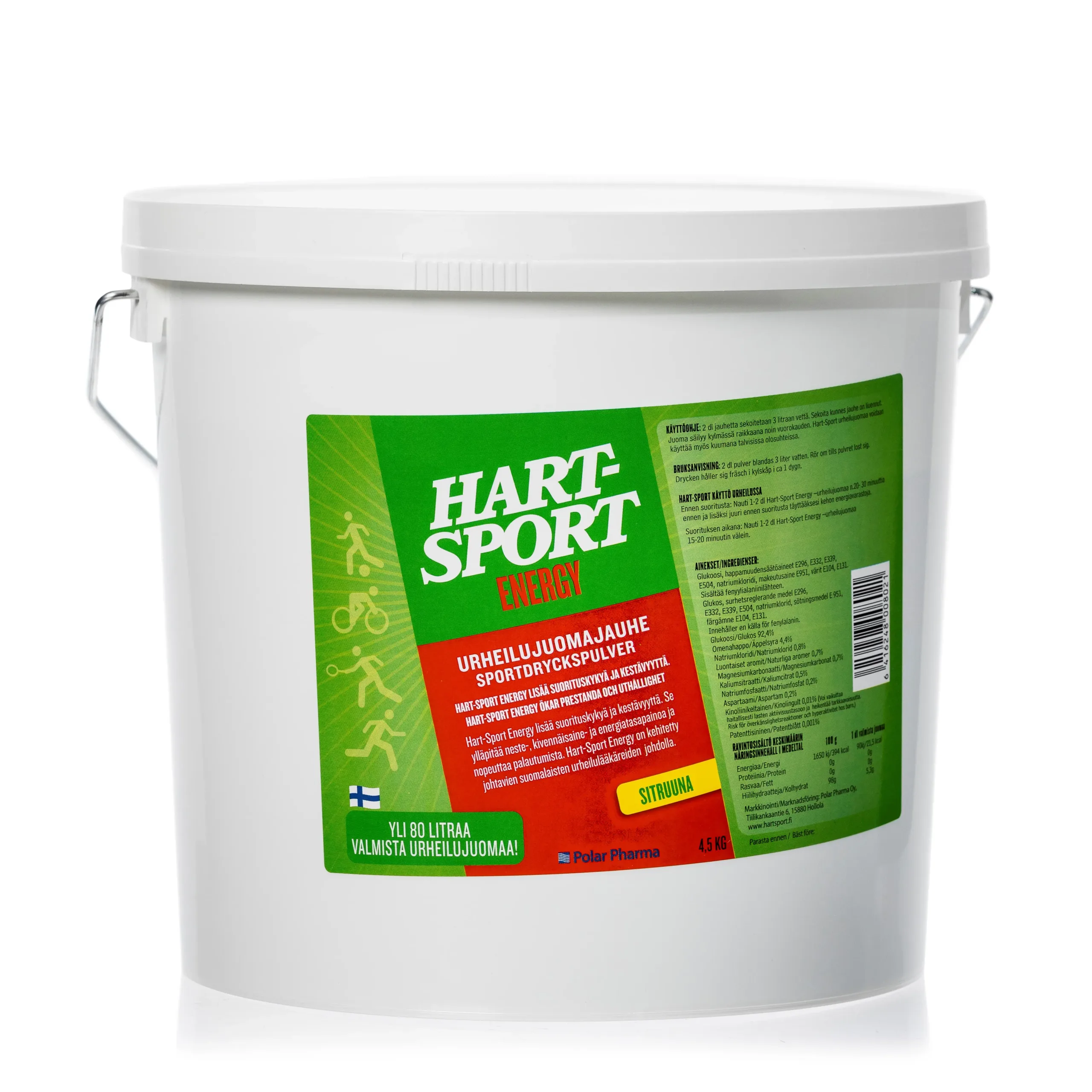 Hart-Sport Urheilujuomajauhe Sitruuna sanko 4,5 kg - 1 kpl:n pakkaus.