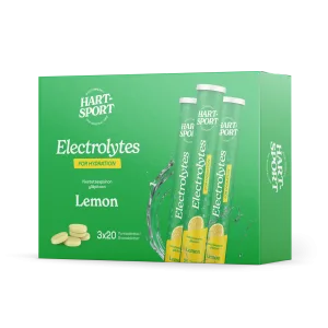 Hart-Sport Electrolytes Poretabletti sitruuna  Triplapakkaus 3 x 20 tbl